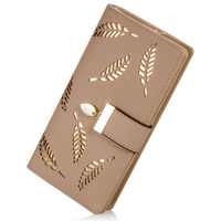 Long Leaf Leather Wallet - Leanne-Khaki-State of Style