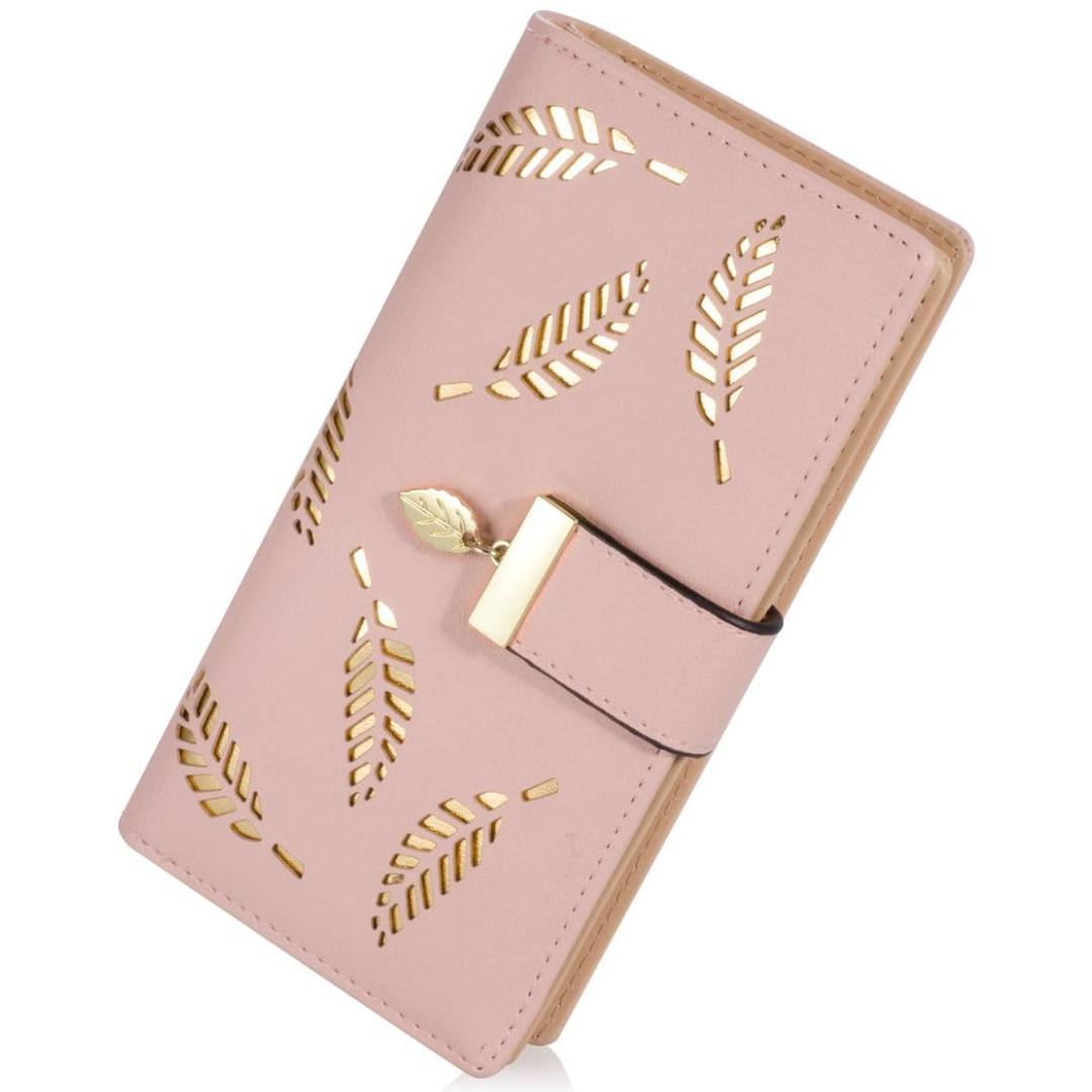 Long Leaf Leather Wallet - Leanne-Pink-State of Style