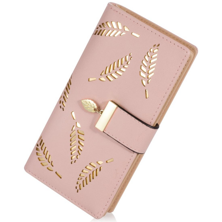 Long Leaf Leather Wallet - Leanne-Pink-State of Style