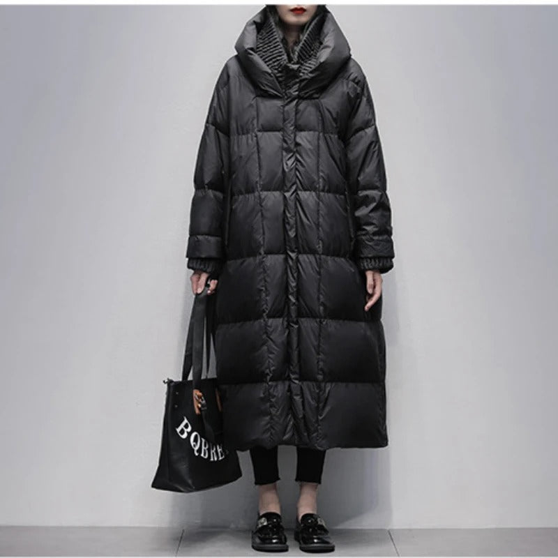 Long Padded Women's Winter Jacket - Amara-Black-S-State of Style