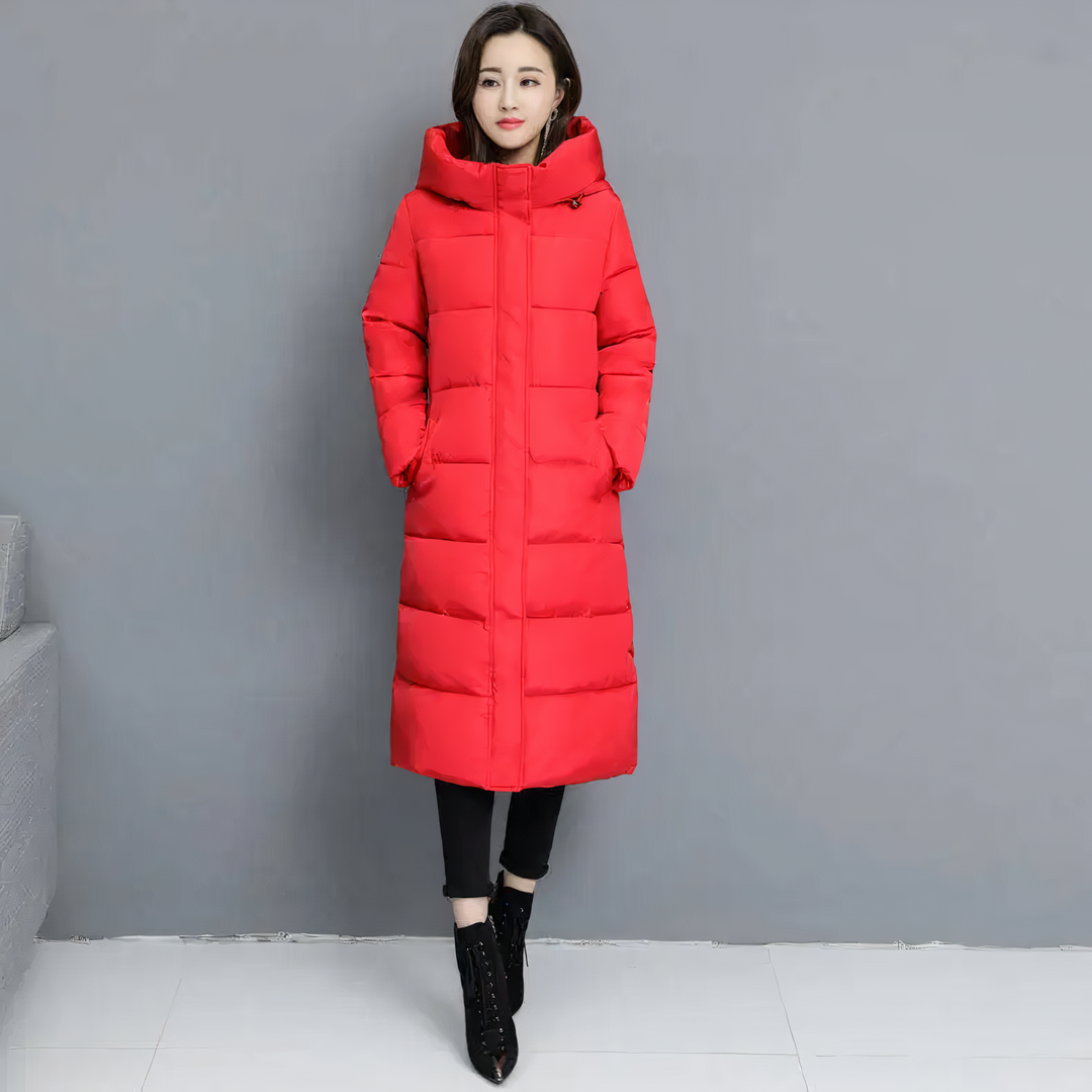 Long Puffer Jacket - Mila-Red-M-State of Style