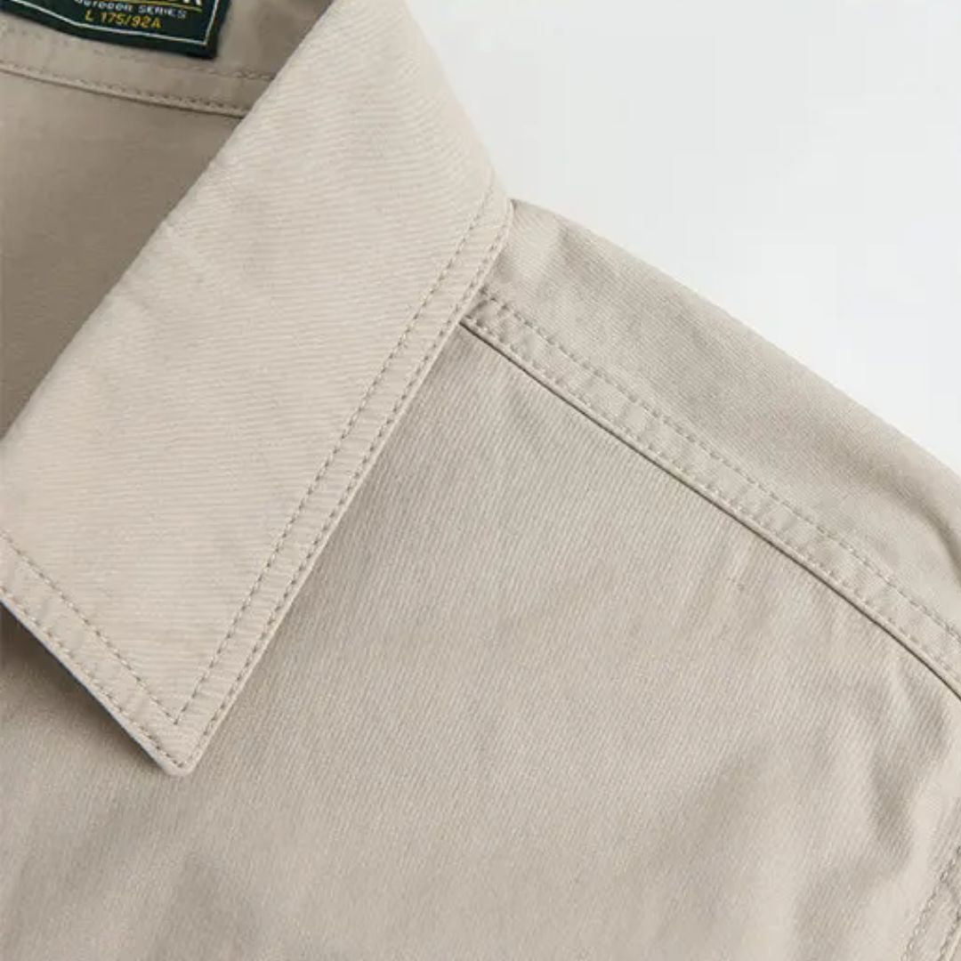 Long-Sleeve Cargo Shirt Gerald – Durable Military-Inspired Style-Beige-M-State of Style