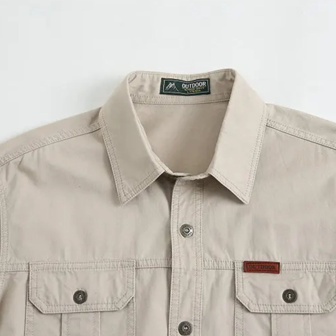 Long-Sleeve Cargo Shirt Gerald – Durable Military-Inspired Style-Beige-M-State of Style