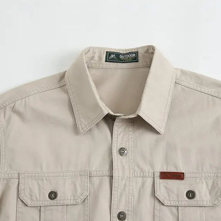 Long-Sleeve Cargo Shirt Gerald – Durable Military-Inspired Style-Beige-M-State of Style