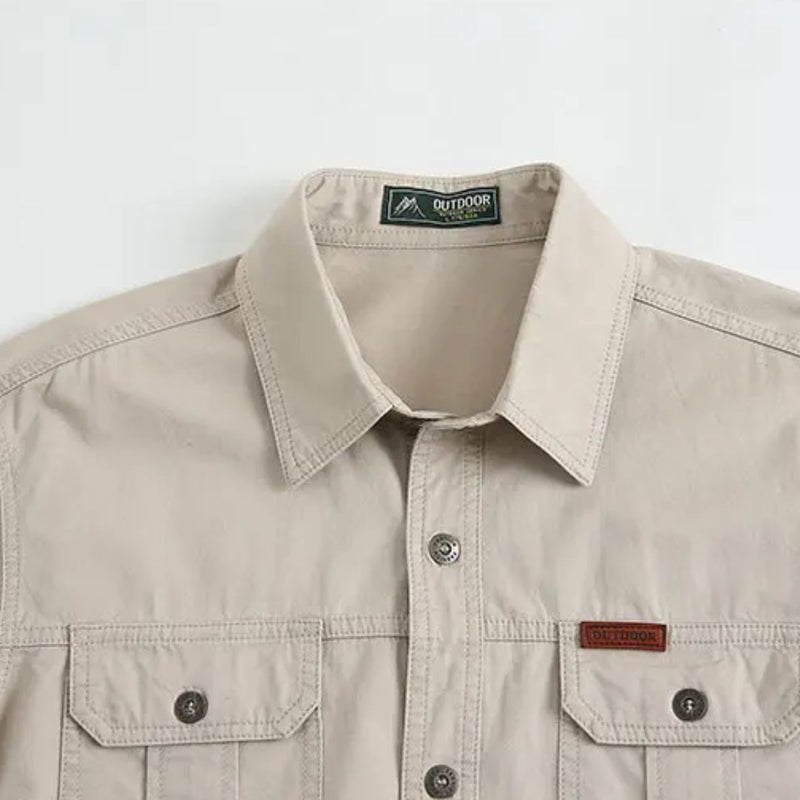 Long-Sleeve Cargo Shirt Gerald – Durable Military-Inspired Style-Beige-M-State of Style