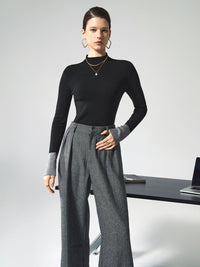 Long Sleeve Contrast Top for Women - Lana-Black-XS-State of Style