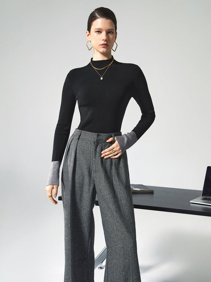 Long Sleeve Contrast Top for Women - Lana-Black-XS-State of Style