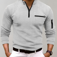 Long Sleeve Polo for Men - Jasper-Light grey-S-State of Style
