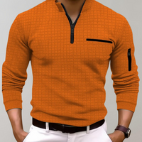 Long Sleeve Polo for Men - Jasper-Orange-S-State of Style