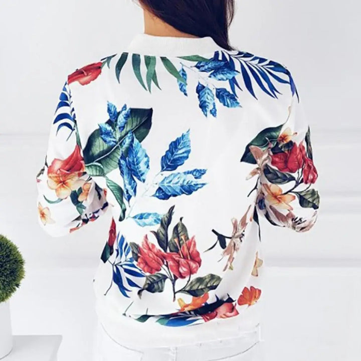 Long Sleeve Women's Summer Jacket with Floral Print – Liora-White-S-State of Style