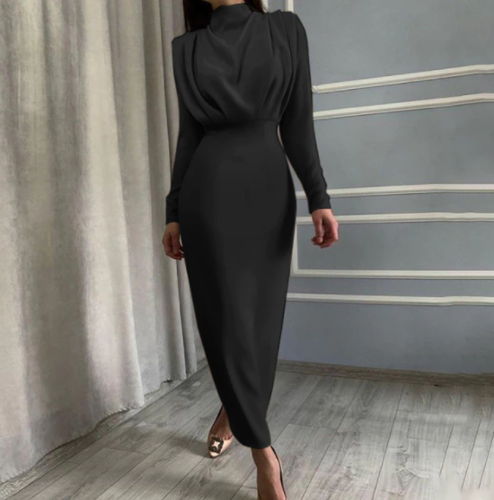 Long-Sleeved Autumn Dress | Comfortable & Stylish-Black-S-State of Style