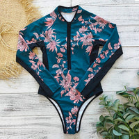 Long-sleeved one-piece women's swimsuit with zipper – Naria-Black-S-State of Style