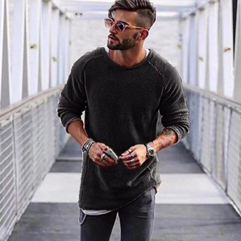 Long Sweater for Men – Stylish & Comfortable Knitwear-Black-S-State of Style