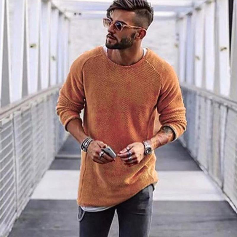Long Sweater for Men – Stylish & Comfortable Knitwear-Orange-S-State of Style