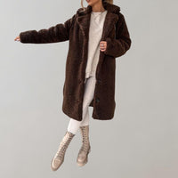 Long Teddy Coat for Women - Elodie-Coffee-S-State of Style
