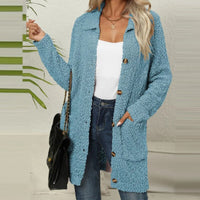 Long Teddy Vest with Pockets - Ella-Light Blue-S-State of Style