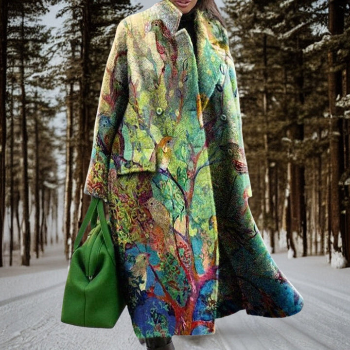Long Warm Ladies Winter Coat - Sofia-Green-S-State of Style