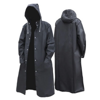 Long Waterproof Men's Rain Jacket with Hood - Titan-Black-L-State of Style