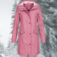 Long Waterproof Women's Raincoat - Camille-Pink-S-State of Style