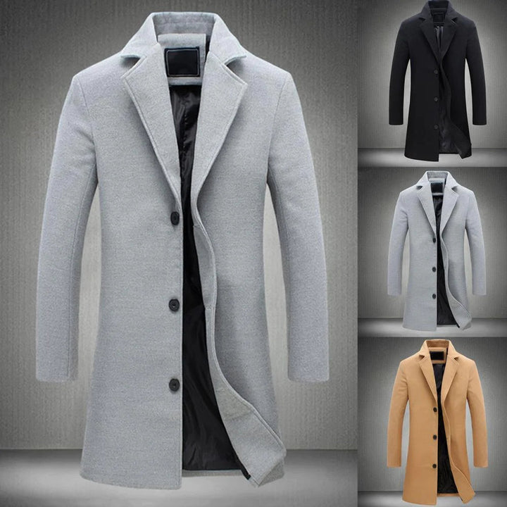 Long Winter Coat for Men - Noah-Beige-M-State of Style