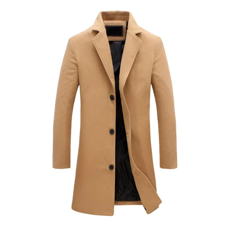 Long Winter Coat for Men - Noah-Beige-M-State of Style