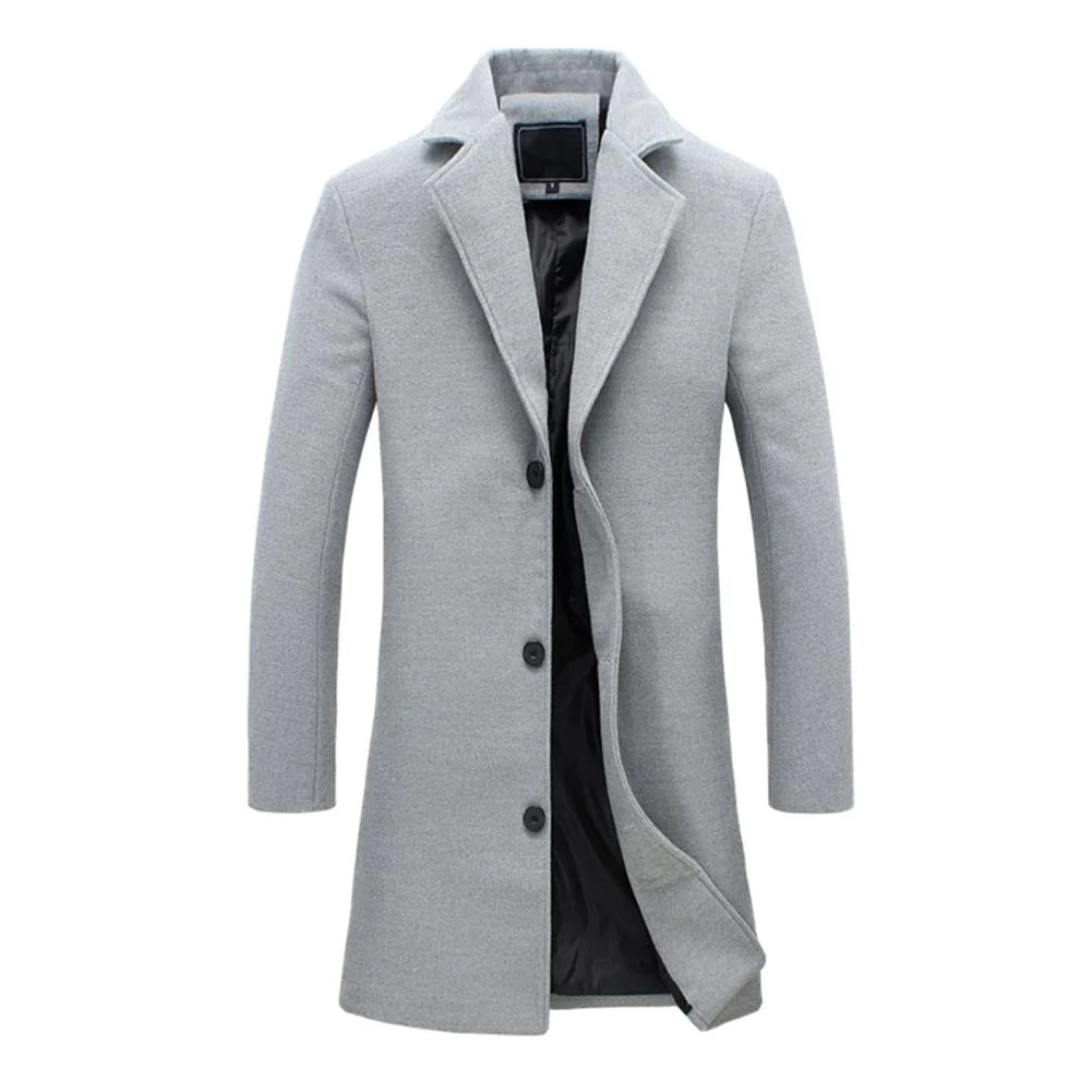 Long Winter Coat for Men - Noah-Light grey-M-State of Style