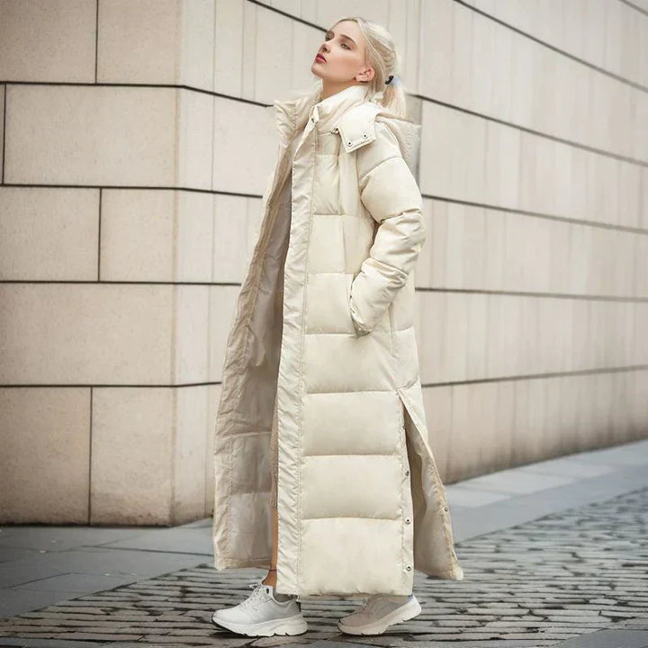 Long Women's Winter Coat - Isabella-Beige-S-State of Style
