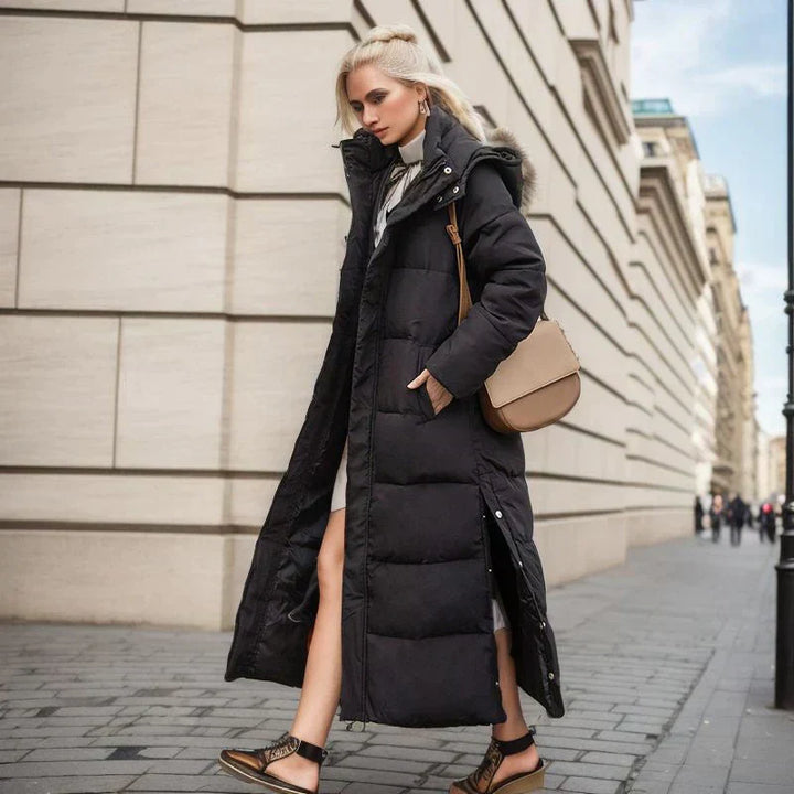 Long Women's Winter Coat - Isabella-Black-S-State of Style