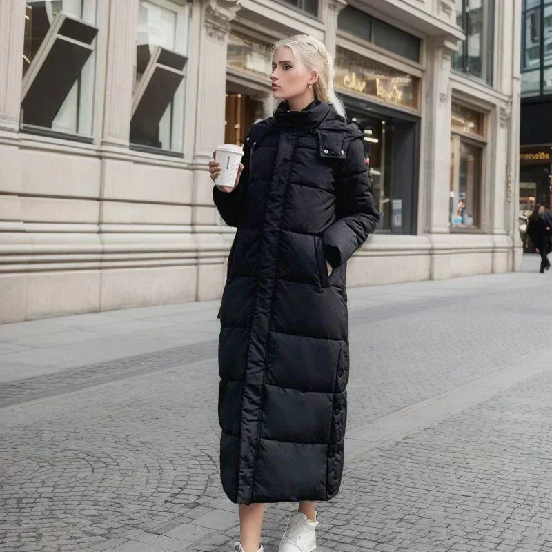 Long Women's Winter Coat - Isabella-Black-S-State of Style