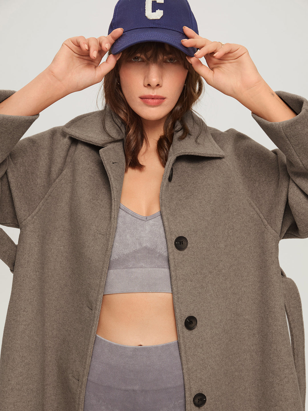 Long Women's Winter Coat - Isolde-Khaki-XS-State of Style