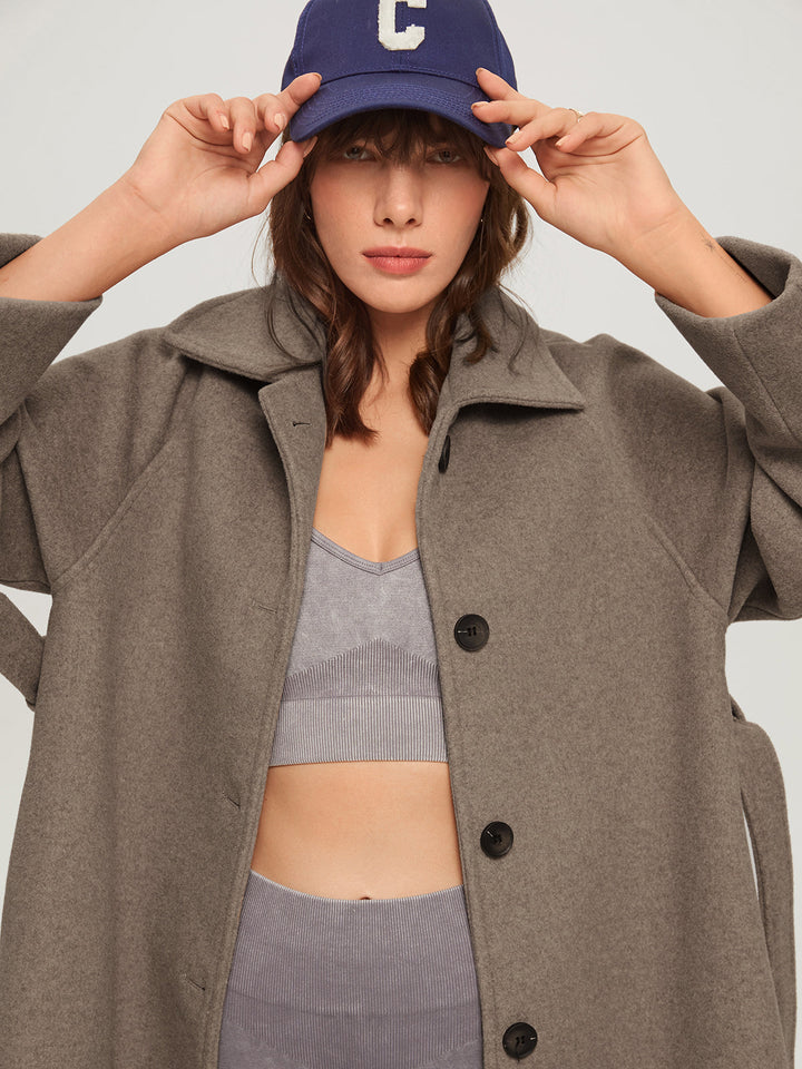 Long Women's Winter Coat - Isolde-Khaki-XS-State of Style