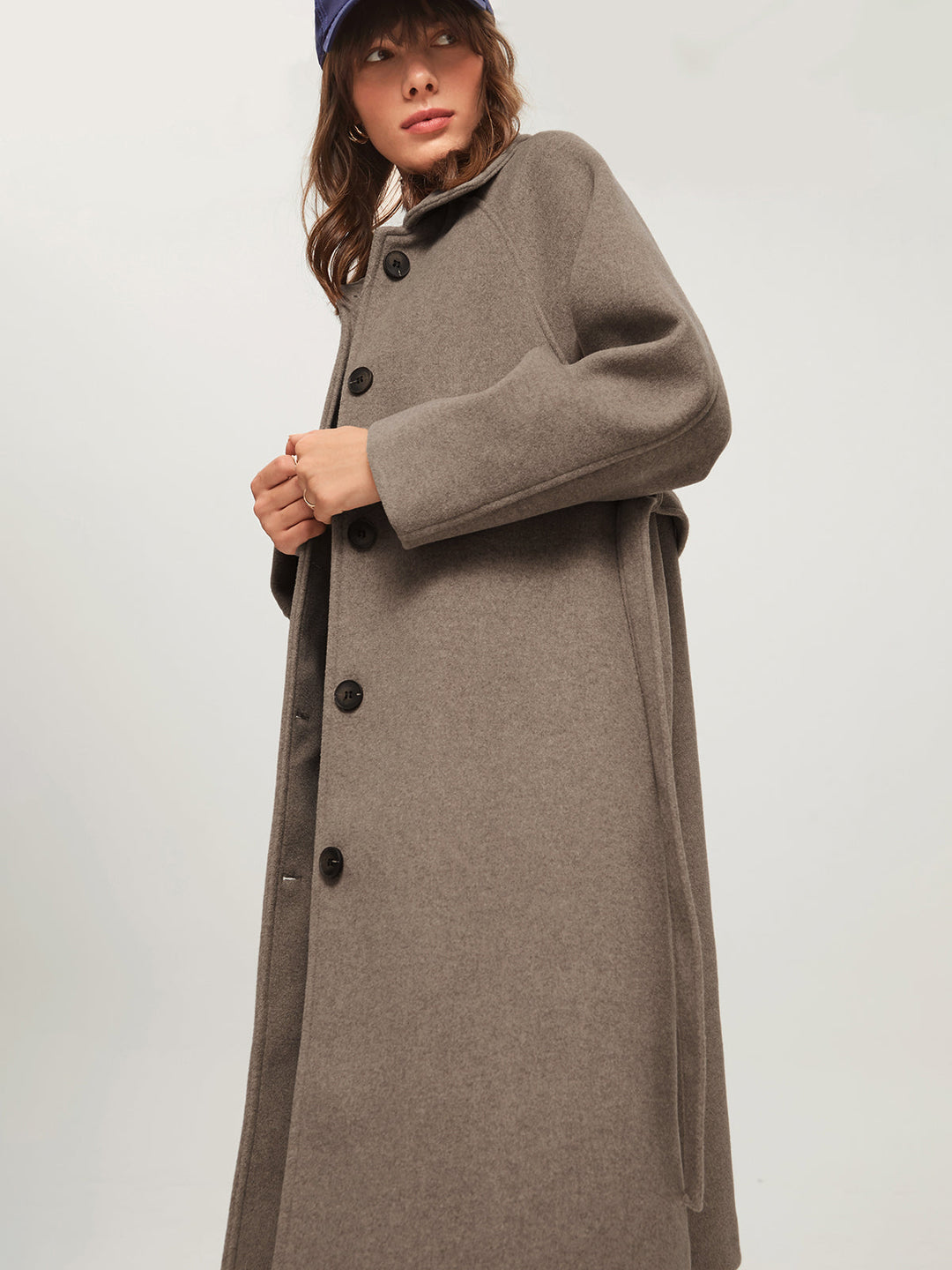 Long Women's Winter Coat - Isolde-Khaki-XS-State of Style