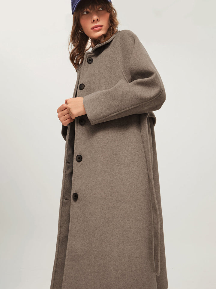 Long Women's Winter Coat - Isolde-Khaki-XS-State of Style
