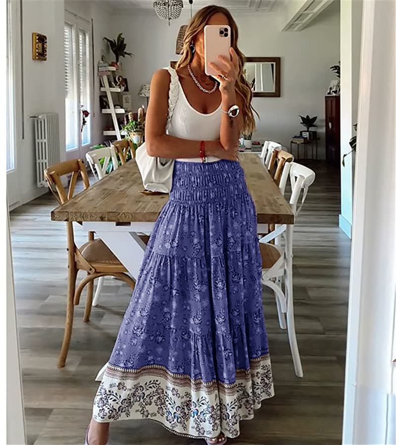 LongSkirt | Women's Elegant & Versatile Skirt-Blue-S-State of Style