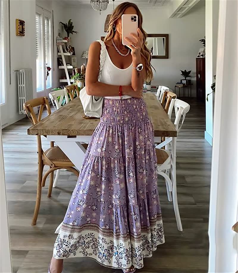 LongSkirt | Women's Elegant & Versatile Skirt-Blue-S-State of Style