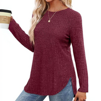 Loose Fit Crew Neck Sweater Tunic - Barbara-Apricot-S-State of Style