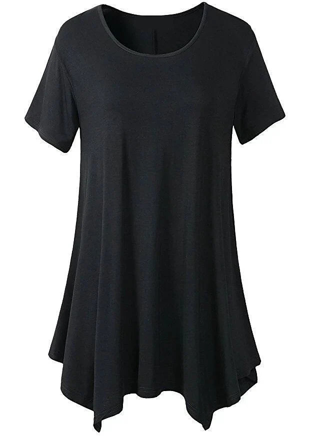 Loose Fit Ladies T-shirt with Short Sleeves – Taryn-Black-S-State of Style