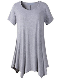 Loose Fit Ladies T-shirt with Short Sleeves – Taryn-Gray-S-State of Style