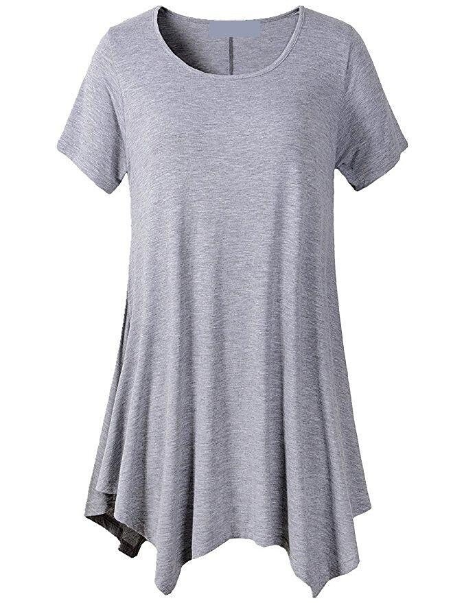 Loose Fit Ladies T-shirt with Short Sleeves – Taryn-Gray-S-State of Style