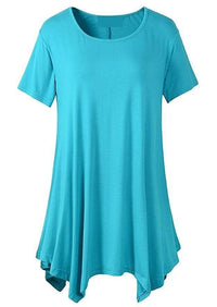 Loose Fit Ladies T-shirt with Short Sleeves – Taryn-Light blue-S-State of Style