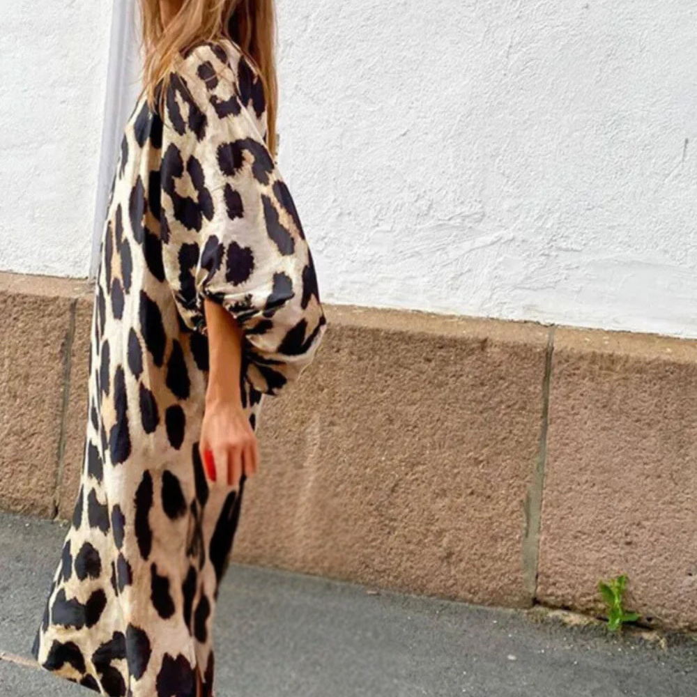 Loose-fit Panther Print Dress - Selena-2XS-State of Style