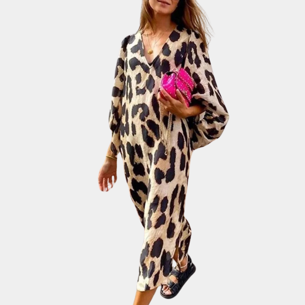 Loose-fit Panther Print Dress - Selena-2XS-State of Style