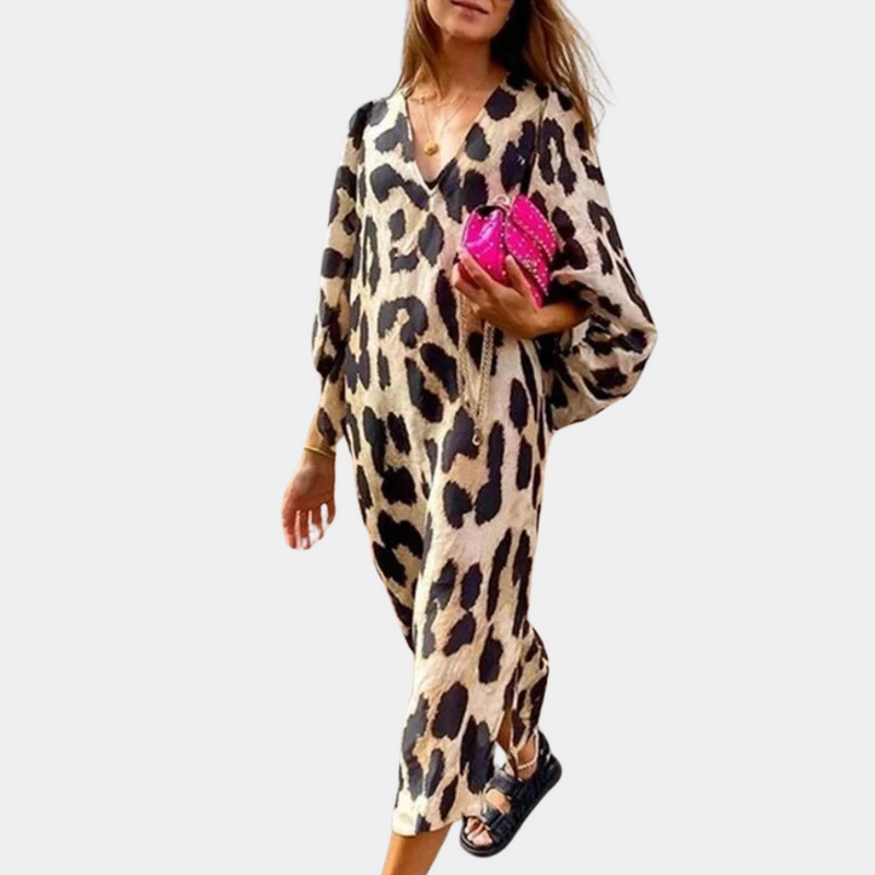 Loose-fit Panther Print Dress - Selena-2XS-State of Style