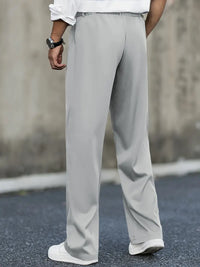 Loose-fitting trousers with pleats – Matteo-Dark blue-S-State of Style