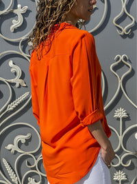 Loose ladies' blouse with button placket – Isabella-Gray-S-State of Style