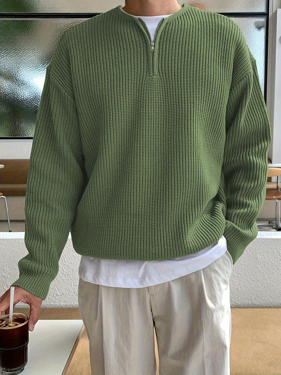 Loose Striped Knitted Sweater for Men - Ronan-Green-XS-State of Style