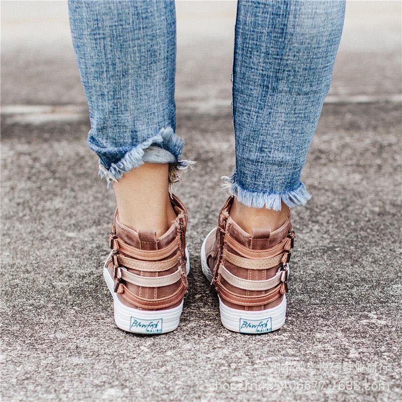 LotjesSneaks | Women's Casual Slip-On Canvas Sneakers-Black-4.5-State of Style