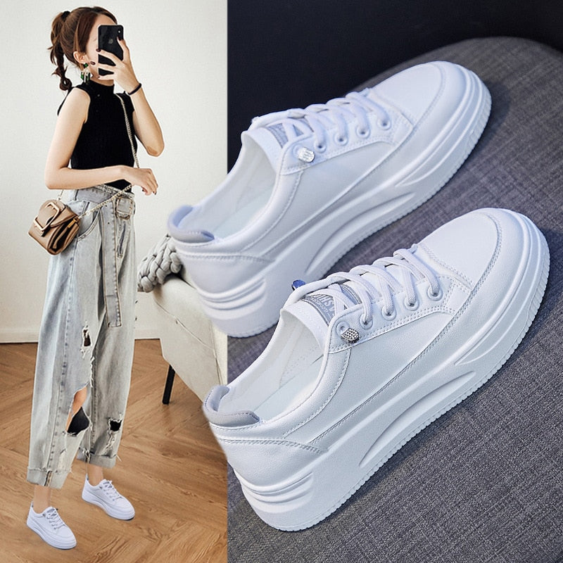 LotteSneaks | Women's Trendy Low-Cut Sneakers-Grey-4.5-State of Style