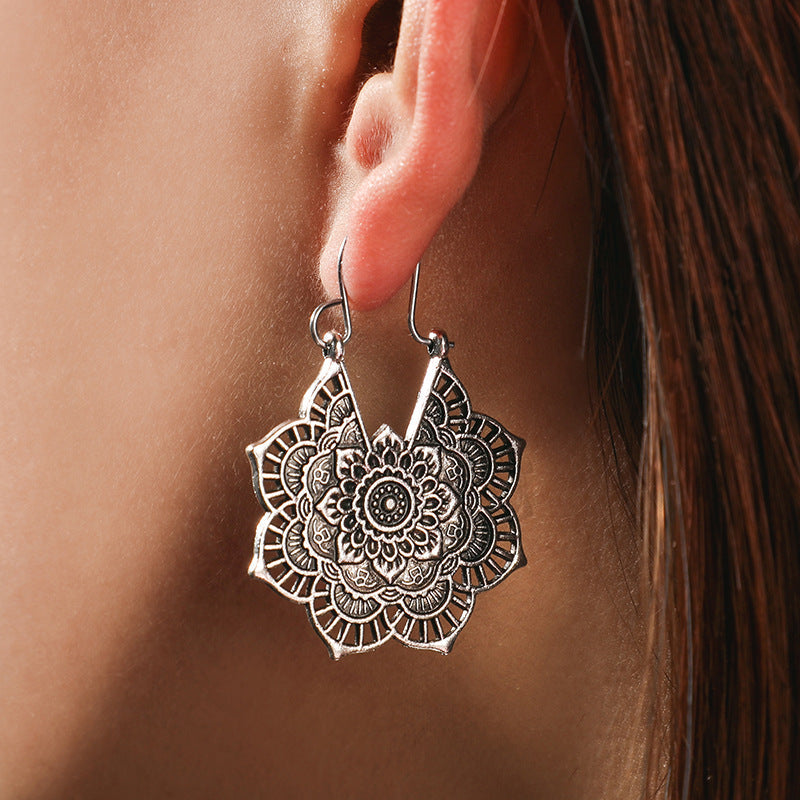 Lotus Mandala Earrings - Levana-Gold-State of Style