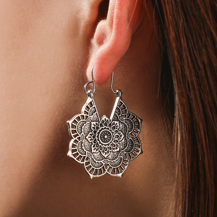 Lotus Mandala Earrings - Levana-Gold-State of Style